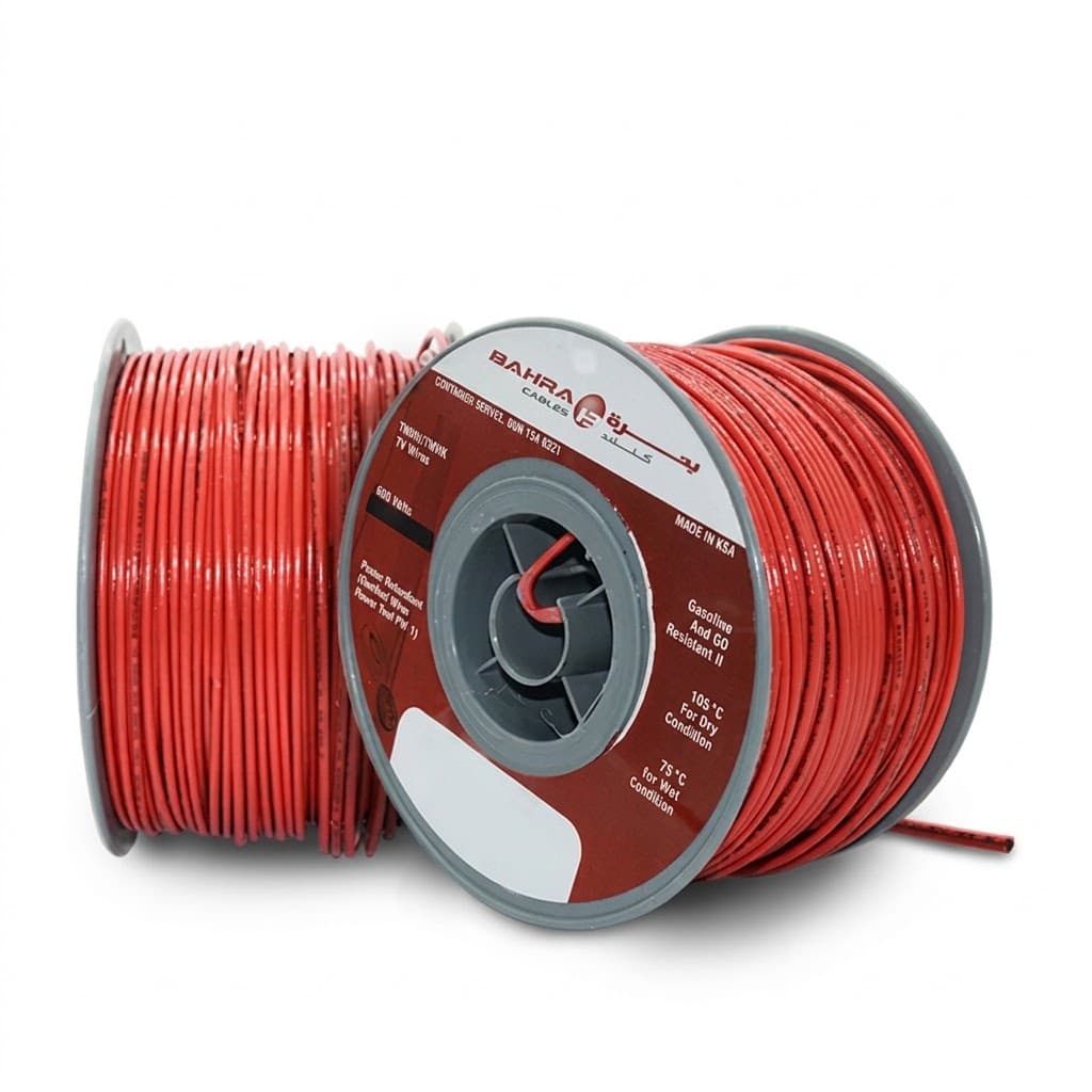 BAHRA CABLES - American Standard, TFFN Wire, 16 AWG, 600V, Red
